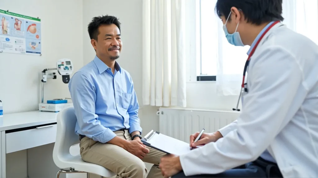 男性癌症新增率第一名:攝護腺癌為何愈早發生愈危險,認識攝護腺癌風險、檢查、症狀與治療策略 2 攝護腺癌早期常無明顯症狀。PSA檢測是警訊但非絕對,良性增生也會升高。建議高風險族群(年齡、家族史、基因突變)與醫師評估是否定期檢測,攝護腺癌的骨轉移有時會被誤認為單純的骨刺或關節問題,直到疼痛惡化或伴隨神經壓迫症狀如下肢無力、大小便失禁時,才經進一步影像檢查確診為晚期攝護腺癌。