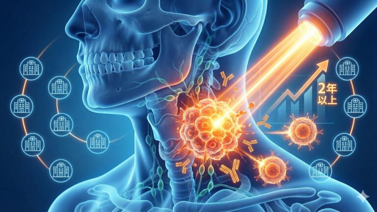 頭頸癌光免疫療法合併免疫治療臨床試驗示意，象徵全台多家醫院參與與存活期提升