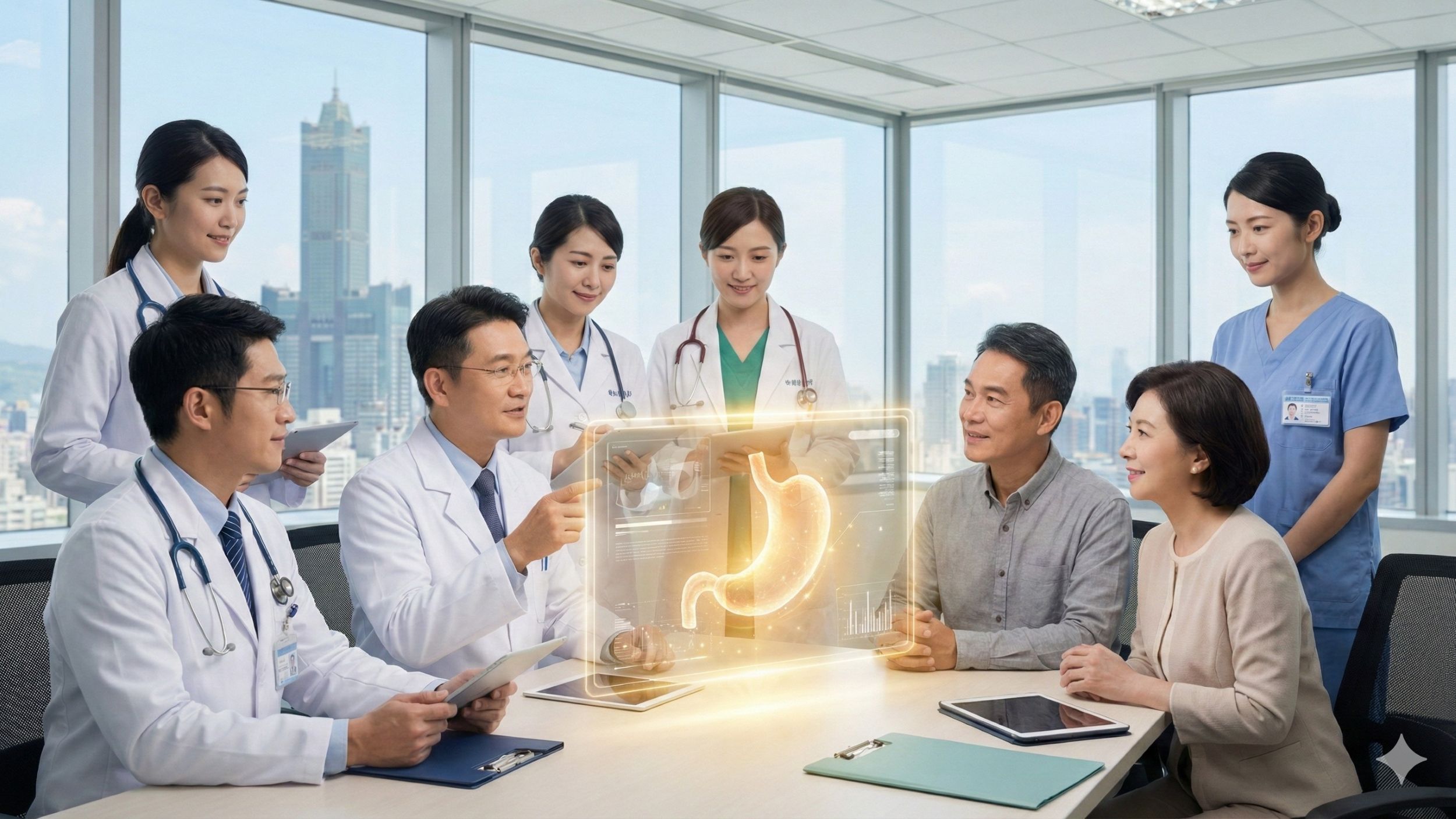 高醫醫療團隊與患者討論胃癌精準醫療治療策略