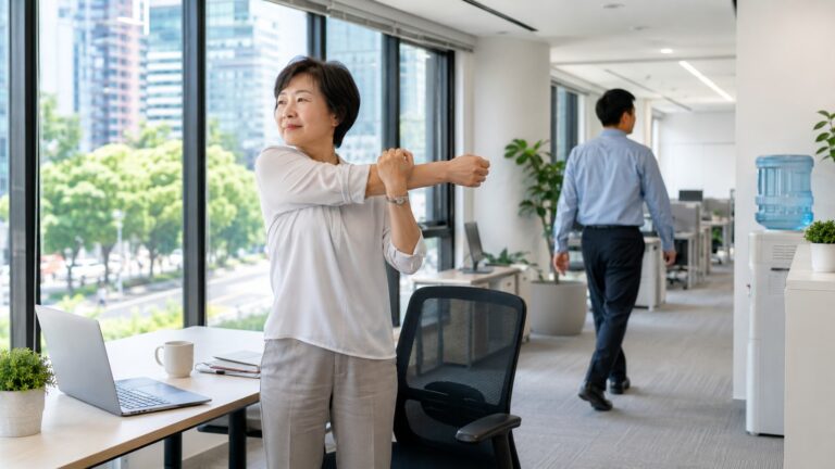 上班族每坐30分鐘起身伸展並透過走動打斷長時間久坐